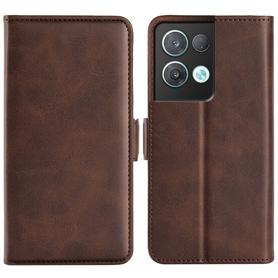 Oppo Reno 8 Pro Hoesje - MobyDefend Luxe Wallet Book Case (Sluiting Zijkant) - Bruin