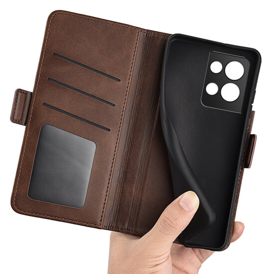 Oppo Reno 8 Pro Hoesje - MobyDefend Luxe Wallet Book Case (Sluiting Zijkant) - Bruin
