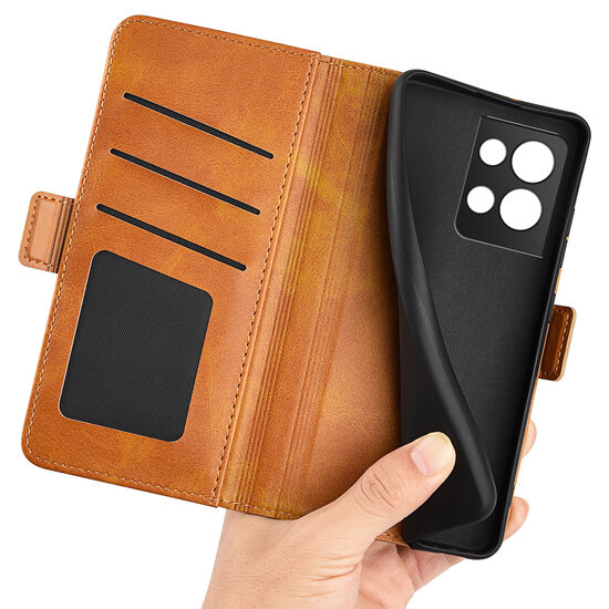 Oppo Reno 8 Pro Hoesje - MobyDefend Luxe Wallet Book Case (Sluiting Zijkant) - Lichtbruin