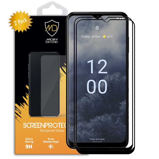 2-Pack Nokia G60 Screenprotectors - MobyDefend Screensaver Met Zwarte Randen - Gehard Glas
