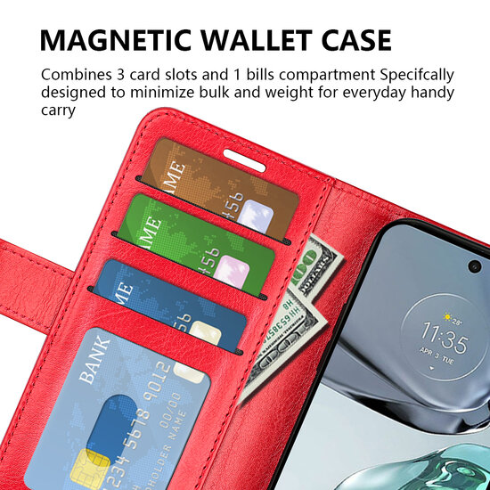 Motorola Moto G32 Hoesje - MobyDefend Wallet Book Case (Sluiting Achterkant) - Zwart