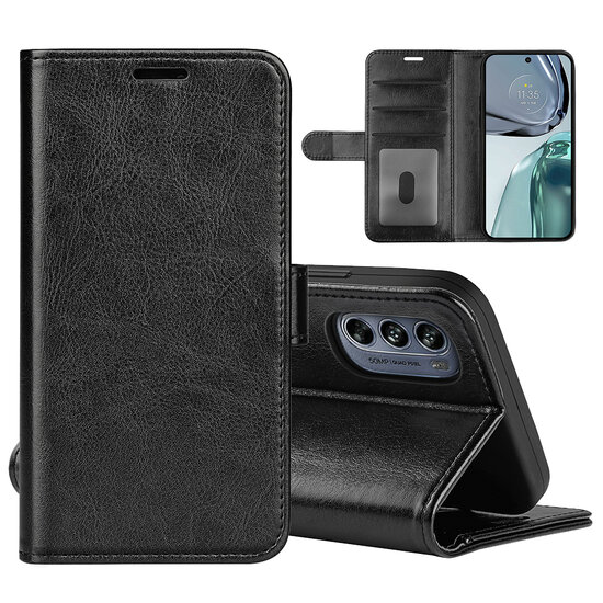 Motorola Moto G32 Hoesje - MobyDefend Wallet Book Case (Sluiting Achterkant) - Zwart