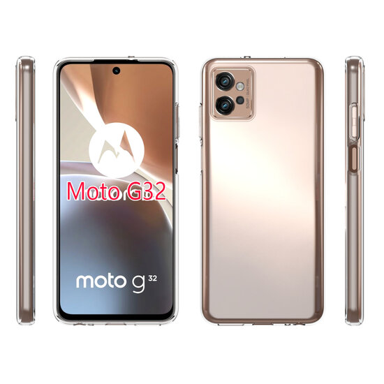Motorola Moto G32 Hoesje, MobyDefend Transparante TPU Gelcase, Volledig Doorzichtig