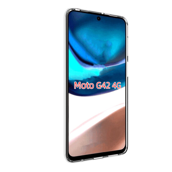 Motorola Moto G42 Hoesje, MobyDefend Transparante TPU Gelcase, Volledig Doorzichtig