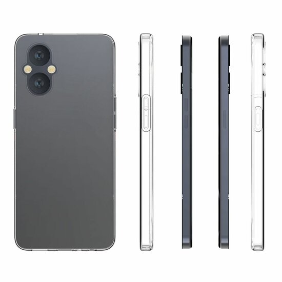 Oppo Reno 8 Lite Hoesje, MobyDefend Transparante TPU Gelcase, Volledig Doorzichtig