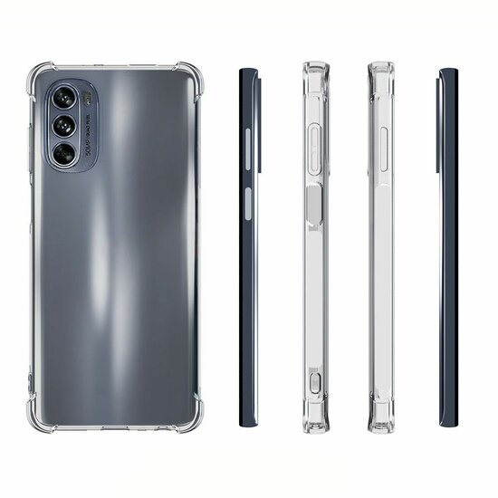 Motorola Moto G62 Hoesje - MobyDefend Transparante Shockproof TPU Backcover - Verstevigde Hoeken - Volledig Doorzichtig