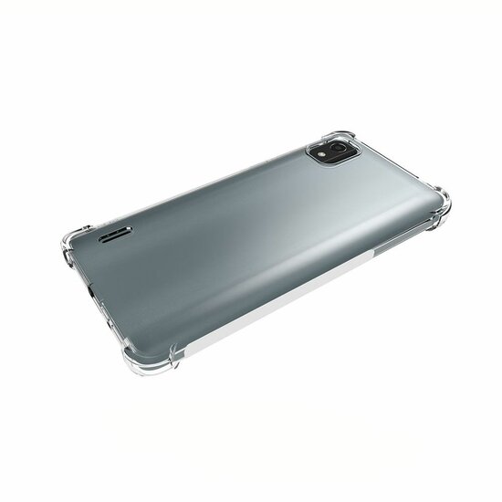 Nokia C2-2E Hoesje, MobyDefend Transparante Shockproof TPU Gelcase, Verstevigde Hoeken, Volledig Doorzichtig