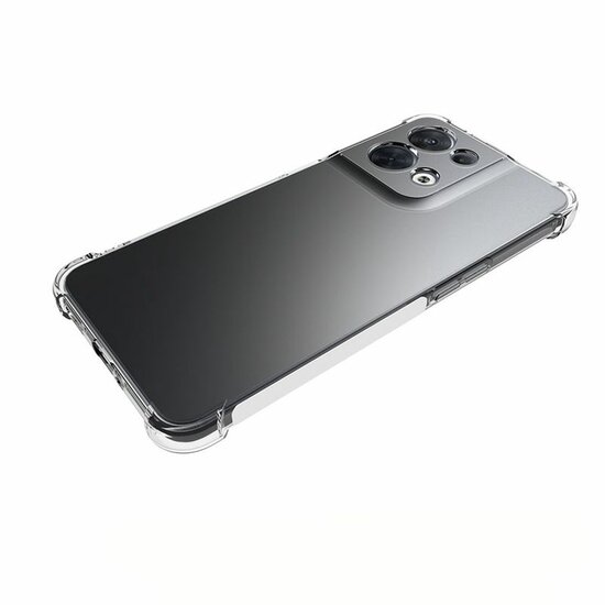 Oppo Reno 8 Hoesje, MobyDefend Transparante Shockproof TPU Gelcase, Verstevigde Hoeken, Volledig Doorzichtig