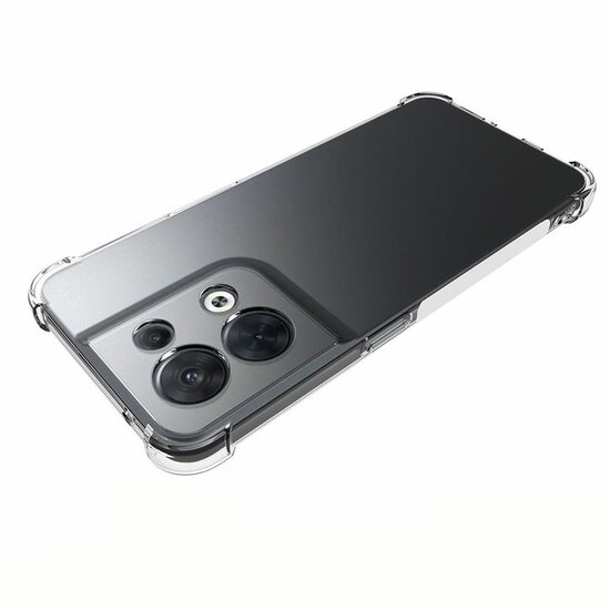 Oppo Reno 8 Hoesje - MobyDefend Transparante Shockproof TPU Backcover - Verstevigde Hoeken - Volledig Doorzichtig