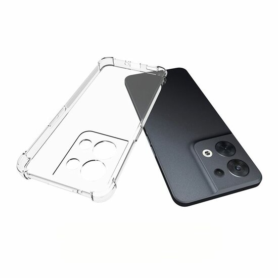 Oppo Reno 8 Hoesje - MobyDefend Transparante Shockproof TPU Backcover - Verstevigde Hoeken - Volledig Doorzichtig