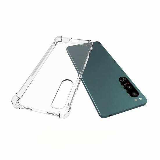 Sony Xperia 5 IV Hoesje, MobyDefend Transparante Shockproof TPU Gelcase, Verstevigde Hoeken, Volledig Doorzichtig