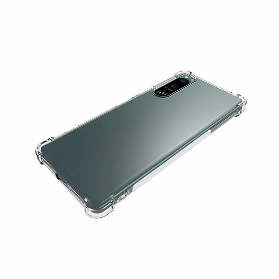 Sony Xperia 5 IV Hoesje, MobyDefend Transparante Shockproof TPU Gelcase, Verstevigde Hoeken, Volledig Doorzichtig
