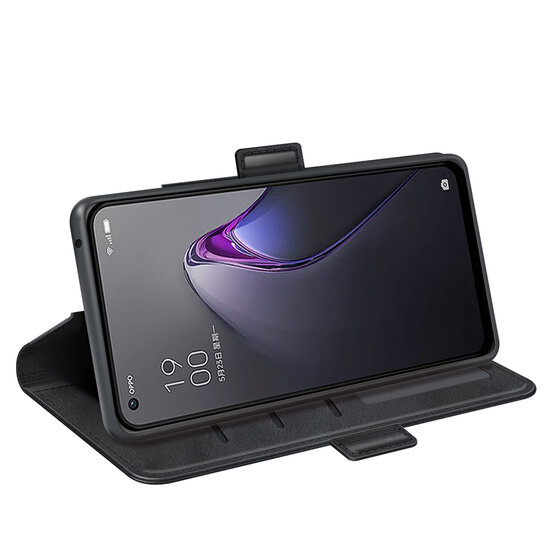 Oppo Reno 8 Hoesje - MobyDefend Luxe Wallet Book Case (Sluiting Zijkant) - Zwart