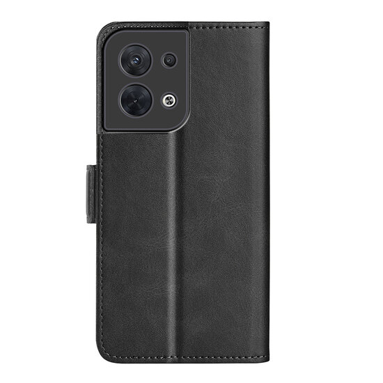 Oppo Reno 8 Hoesje, MobyDefend Luxe Wallet Book Case (Sluiting Zijkant), Zwart