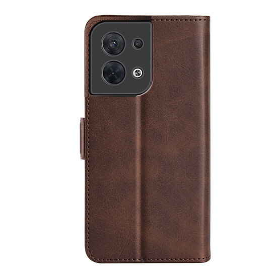 Oppo Reno 8 Hoesje - MobyDefend Luxe Wallet Book Case (Sluiting Zijkant) - Bruin