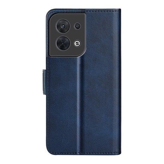 Oppo Reno 8 Hoesje - MobyDefend Luxe Wallet Book Case (Sluiting Zijkant) - Blauw