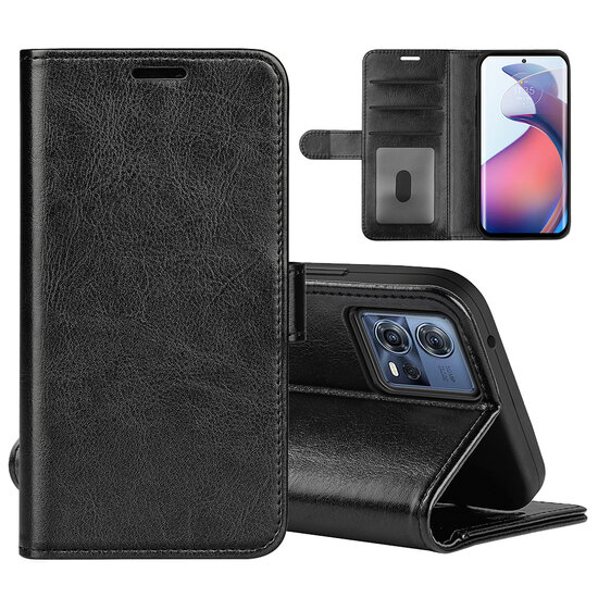 Motorola Edge 30 Fusion Hoesje - MobyDefend Wallet Book Case (Sluiting Achterkant) - Zwart