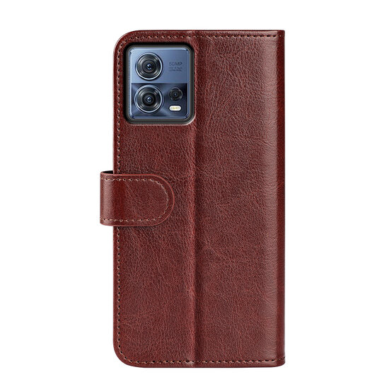 Motorola Edge 30 Fusion Hoesje, MobyDefend Wallet Book Case (Sluiting Achterkant), Bruin