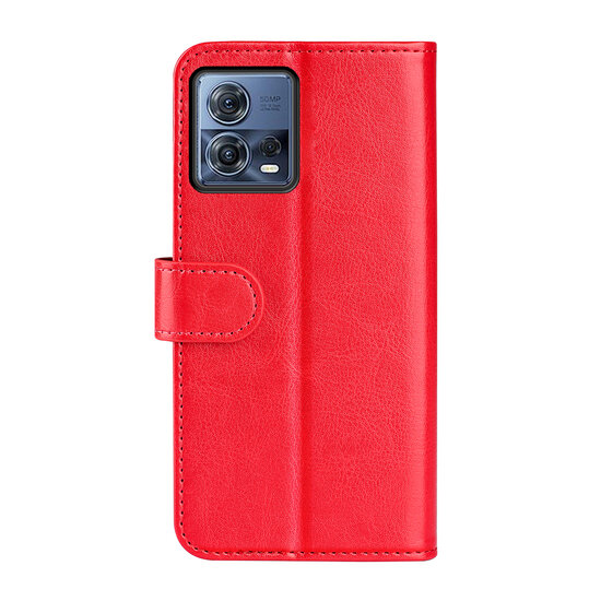 Motorola Edge 30 Fusion Hoesje, MobyDefend Wallet Book Case (Sluiting Achterkant), Rood