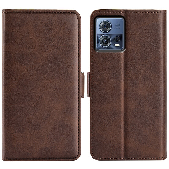 Motorola Edge 30 Fusion Hoesje, MobyDefend Luxe Wallet Book Case (Sluiting Zijkant), Bruin