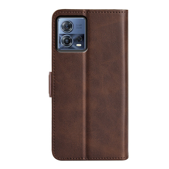 Motorola Edge 30 Fusion Hoesje - MobyDefend Luxe Wallet Book Case (Sluiting Zijkant) - Bruin