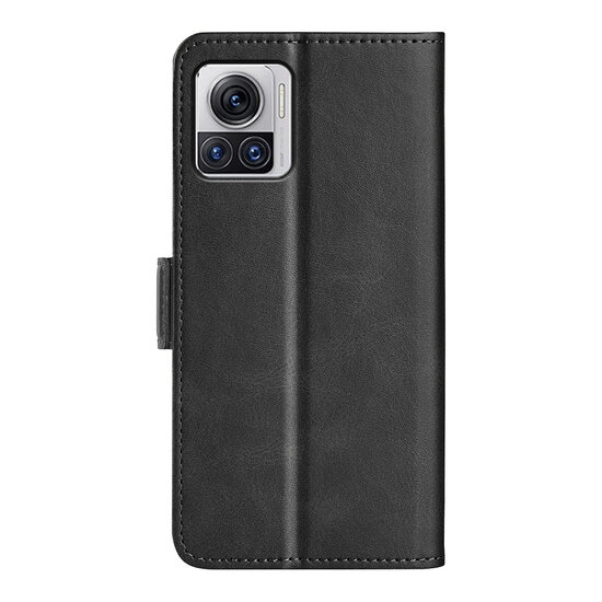 Motorola Edge 30 Ultra Hoesje, MobyDefend Luxe Wallet Book Case (Sluiting Zijkant), Zwart