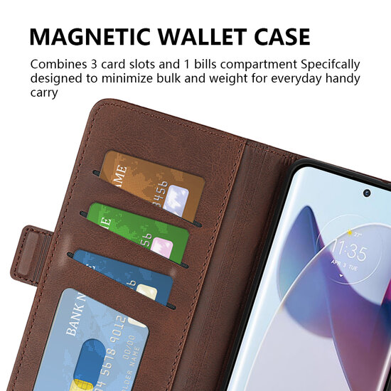 Motorola Edge 30 Ultra Hoesje - MobyDefend Luxe Wallet Book Case (Sluiting Zijkant) - Rood