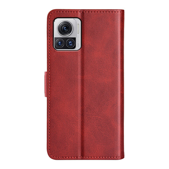 Motorola Edge 30 Ultra Hoesje, MobyDefend Luxe Wallet Book Case (Sluiting Zijkant), Rood