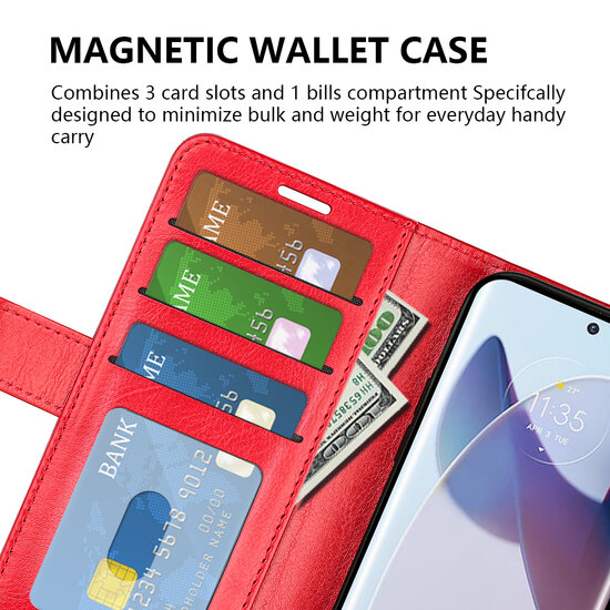 Motorola Edge 30 Ultra Hoesje - MobyDefend Wallet Book Case (Sluiting Achterkant) - Zwart