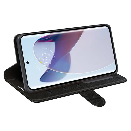 Motorola Edge 30 Ultra Hoesje - MobyDefend Wallet Book Case (Sluiting Achterkant) - Zwart