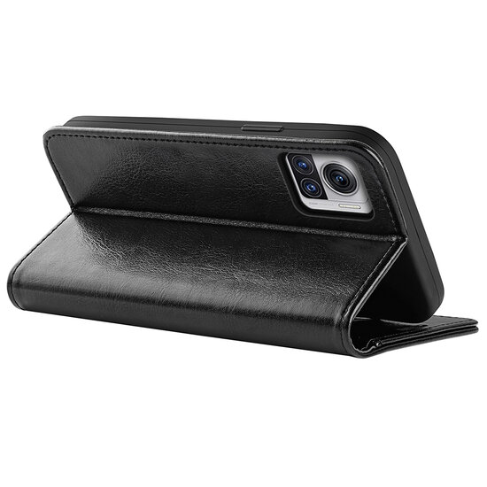 Motorola Edge 30 Ultra Hoesje - MobyDefend Wallet Book Case (Sluiting Achterkant) - Zwart