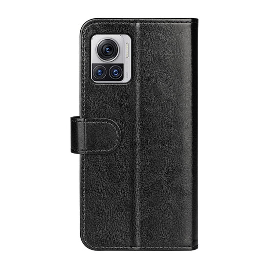 Motorola Edge 30 Ultra Hoesje, MobyDefend Wallet Book Case (Sluiting Achterkant), Zwart