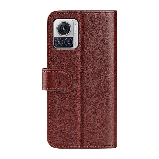 Motorola Edge 30 Ultra Hoesje, MobyDefend Wallet Book Case (Sluiting Achterkant), Bruin