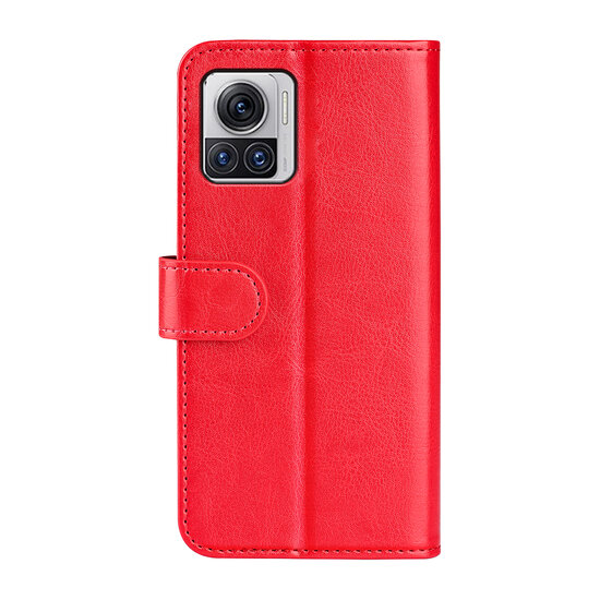 Motorola Edge 30 Ultra Hoesje - MobyDefend Wallet Book Case (Sluiting Achterkant) - Rood