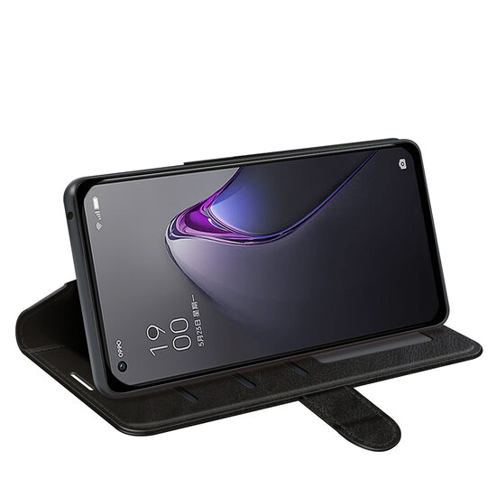 Oppo Reno 8 Hoesje - MobyDefend Wallet Book Case (Sluiting Achterkant) - Zwart