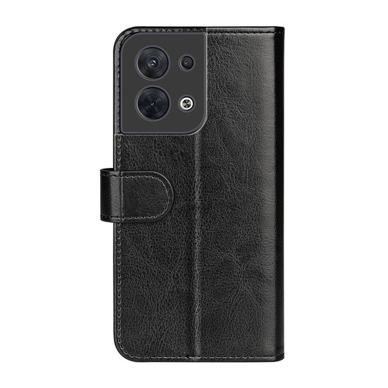 Oppo Reno 8 Hoesje - MobyDefend Wallet Book Case (Sluiting Achterkant) - Zwart