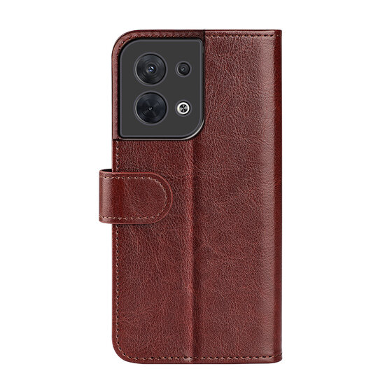 Oppo Reno 8 Hoesje, MobyDefend Wallet Book Case (Sluiting Achterkant), Bruin