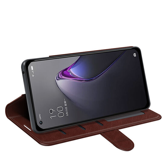 Oppo Reno 8 Hoesje - MobyDefend Wallet Book Case (Sluiting Achterkant) - Bruin