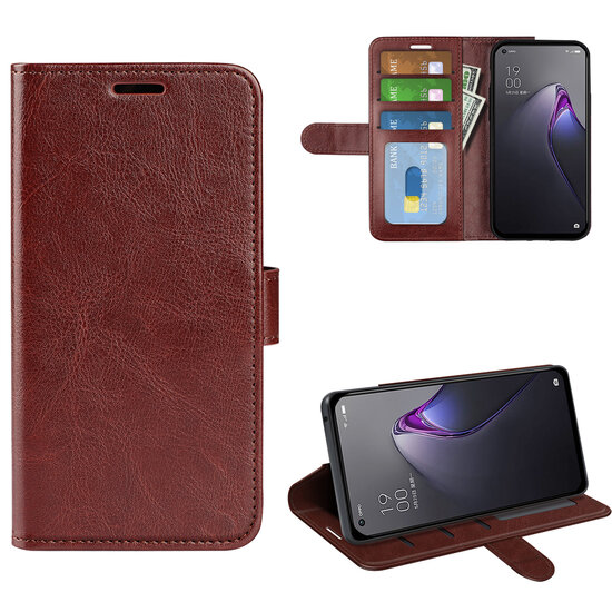 Oppo Reno 8 Hoesje - MobyDefend Wallet Book Case (Sluiting Achterkant) - Bruin