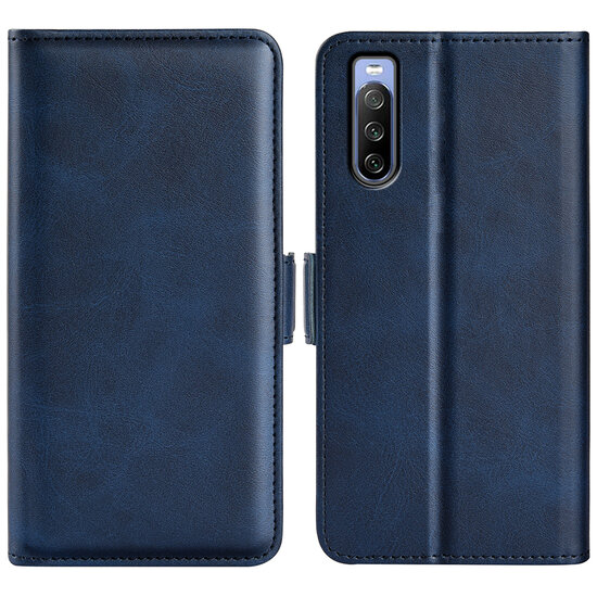 Sony Xperia 5 IV Hoesje, MobyDefend Luxe Wallet Book Case (Sluiting Zijkant), Blauw