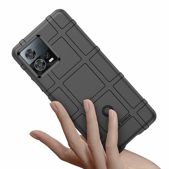 Motorola Edge 30 Fusion Hoesje - Mobydefend Rugged Shield TPU Backcover - Zwart