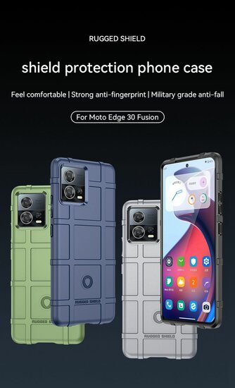 Motorola Edge 30 Fusion Hoesje, Rugged Shield TPU Gelcase, Zwart