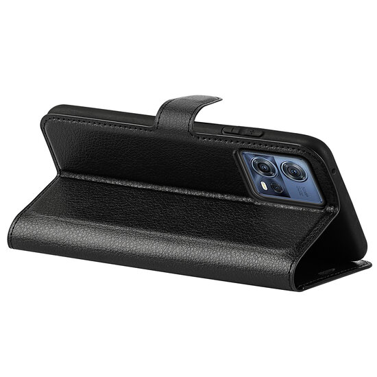 Motorola Edge 30 Fusion Hoesje - MobyDefend Kunstleren Wallet Book Case (Sluiting Voorkant) - Zwart