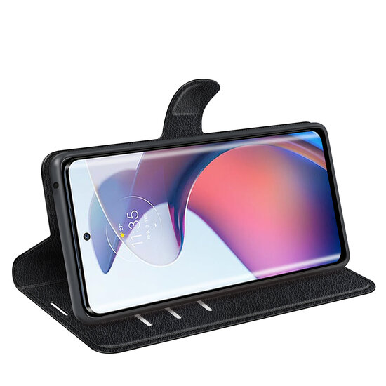 Motorola Edge 30 Fusion Hoesje - MobyDefend Kunstleren Wallet Book Case (Sluiting Voorkant) - Zwart