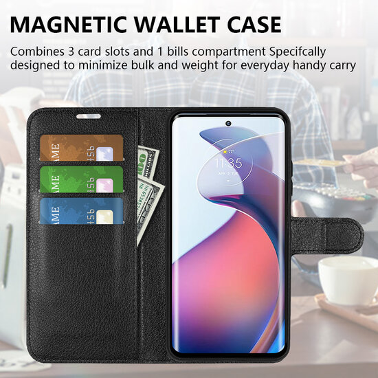 Motorola Edge 30 Fusion Hoesje - MobyDefend Kunstleren Wallet Book Case (Sluiting Voorkant) - Bruin