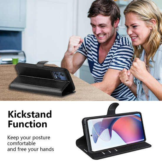 Motorola Edge 30 Fusion Hoesje - MobyDefend Kunstleren Wallet Book Case (Sluiting Voorkant) - Bruin
