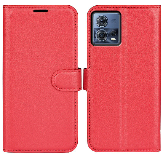 Motorola Edge 30 Fusion Hoesje, MobyDefend Kunstleren Wallet Book Case (Sluiting Voorkant), Rood