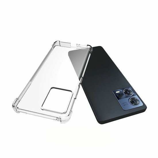 Motorola Edge 30 Fusion Hoesje, MobyDefend Transparante Shockproof TPU Gelcase, Verstevigde Hoeken, Volledig Doorzichtig