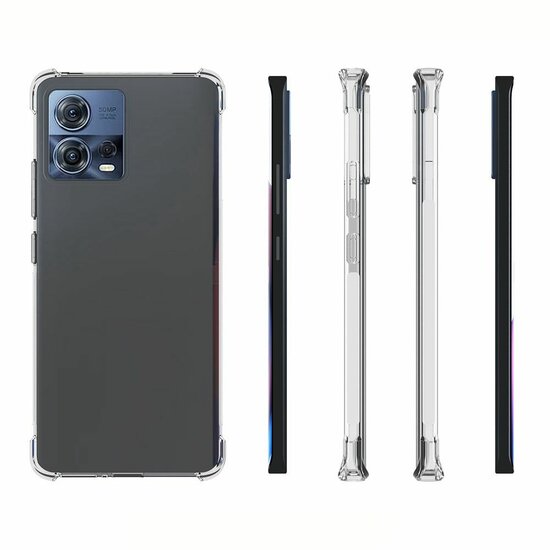 Motorola Edge 30 Fusion Hoesje - MobyDefend Transparante Shockproof TPU Backcover - Verstevigde Hoeken - Volledig Doorzichtig