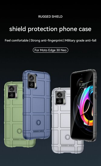 Motorola Edge 30 Neo Hoesje - Mobydefend Rugged Shield TPU Backcover - Groen